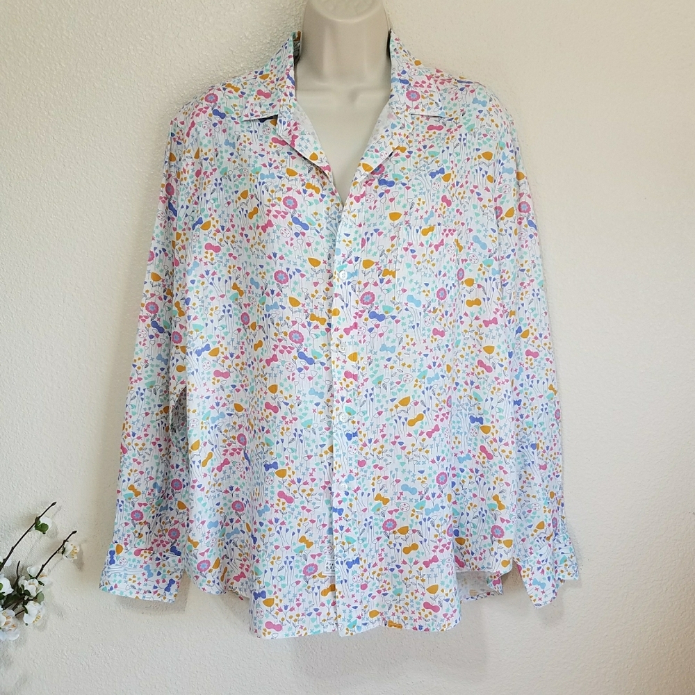 Frank & Eileen EILEEN Multi Color Print Classic Top - Picture 2 of 10